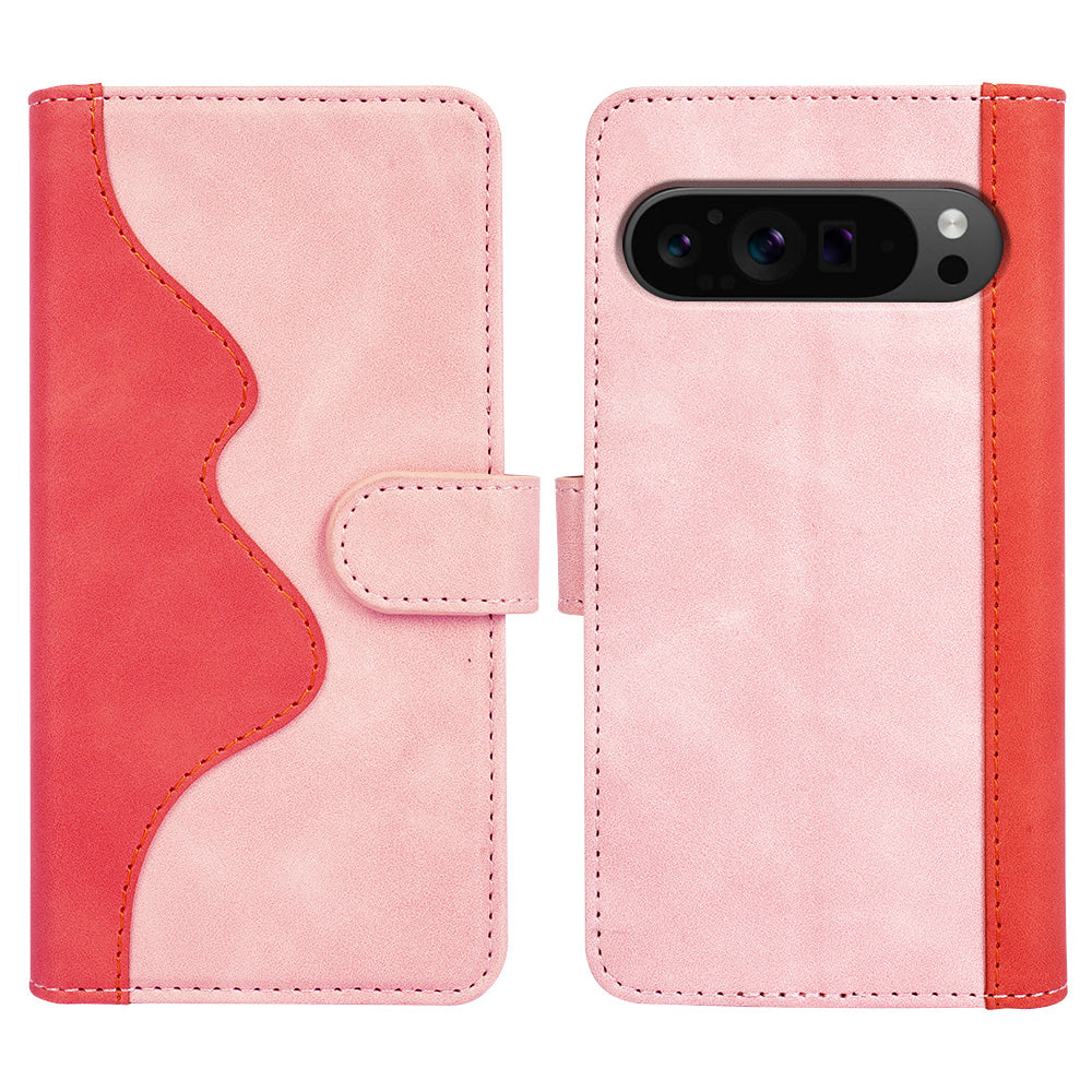 For Google Pixel 9 Pro Wallet Case PU Leather Color Splicing Cell Phone Cover For Google Pixel 9 Pro Wallet Case PU Leather Color Splicing Cell Phone Cover